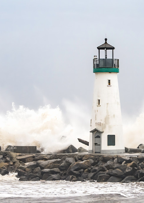 Walton Lighthouse During Storm, Santa Cruz, California Photography Art | Tom Ingram Photography