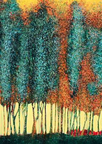 Orange Trees Beyond Green Art | Wendell Myers