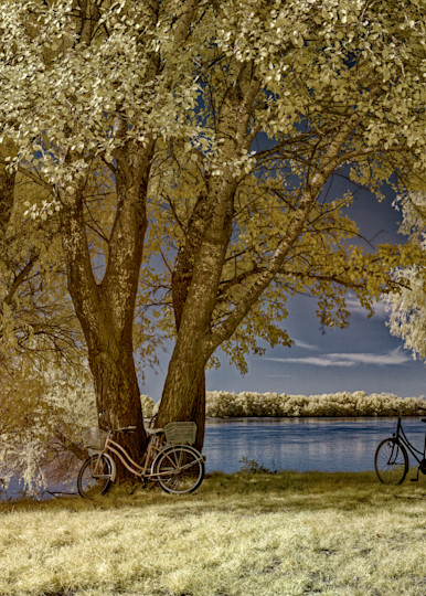 Two Bikes, Danube River Landing, Hungary Photography Art | davidarnoldphotographyart.com