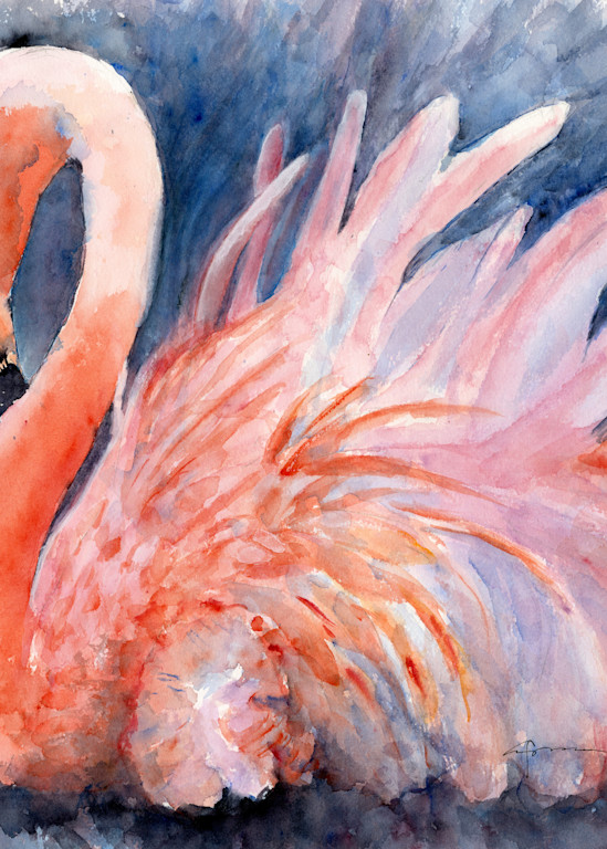 Flamingo Celebration 3 Watercolor Print | Claudia Hafner Watercolor