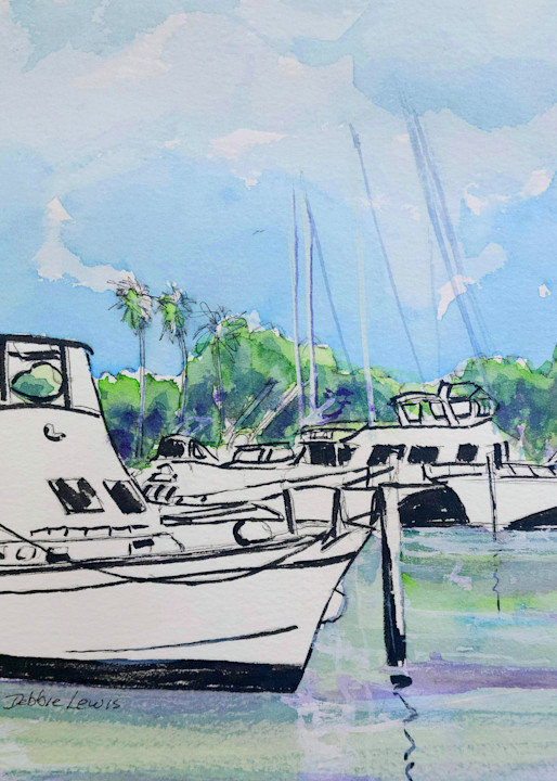Boats In Black And White Art | Debbie Lewis Watercolors