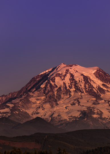 Moonrise Over Mt.Rainier Photography Art | johnnelson