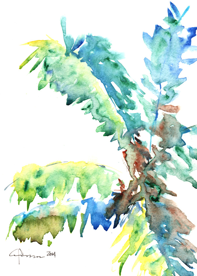 Palm Tree 4z Watercolor Print | Claudia Hafner Watercolor