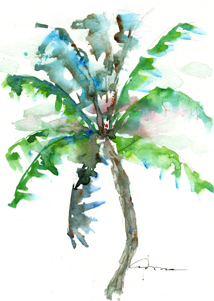 Palm Tree 4 Watercolor Print | Claudia Hafner Watercolor