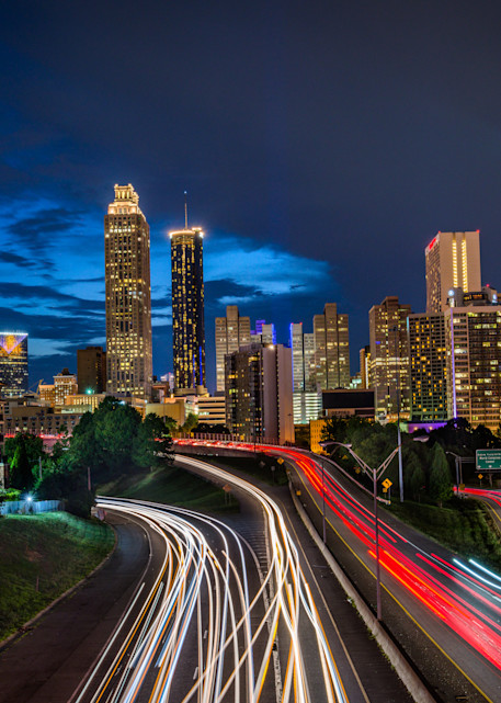 Atlanta Skyline at night | Susan J | Shop Prints
