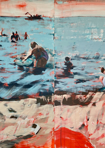 The Beach (Diptych) Art | Laurel Dugan