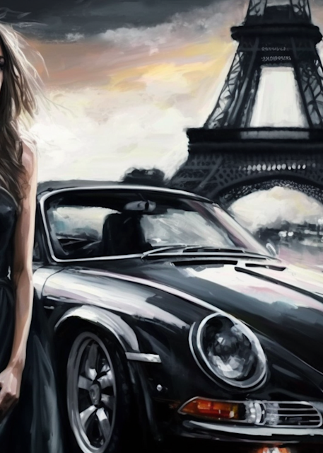 Greg Stirling Porsche 911 Rsr Turbo Attractive Woman In Black E 1be0823d 6a20 4983 A6d2 Df265f5500bf Art | Greg Stirling Art