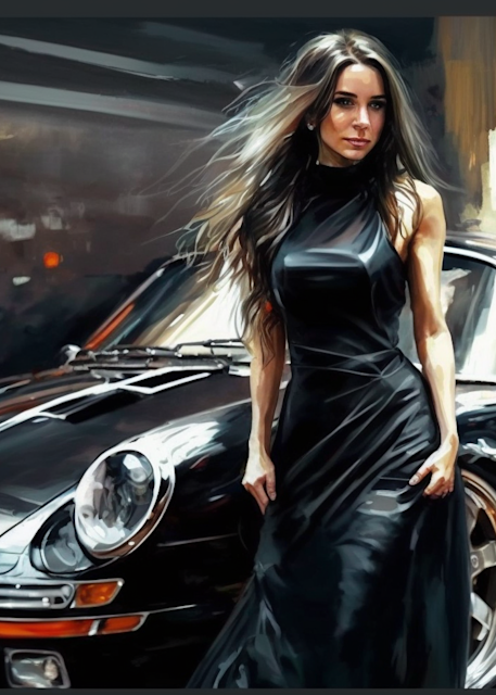 Greg Stirling Porsche 911 Rsr Turbo Attractive Woman In Black E E94e4674 D36a 4604 9d3f 2db4b178c288 Art | Greg Stirling Art