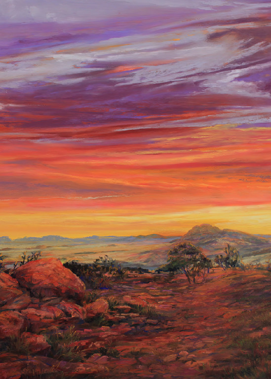 Lindy Cook Severns Art | Daybreak Across the Top of Texas, print