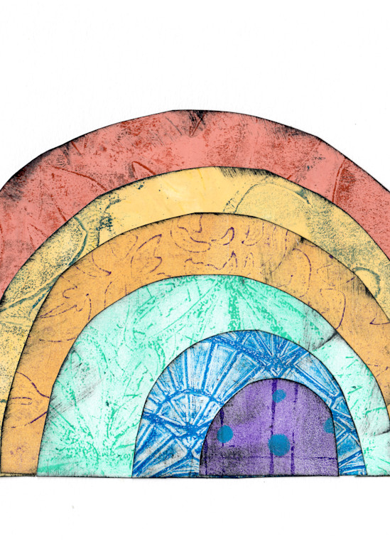 Rainbow #4: Mixed media artwork by Jennifer Akkermans