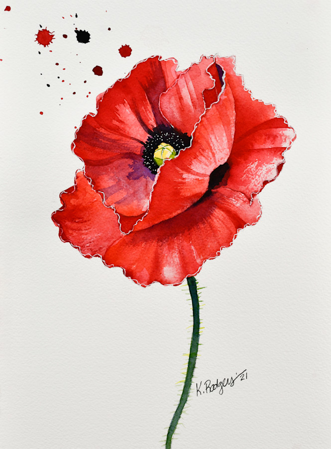 Poppy Greetings #13 Art | Katherine Rodgers Fine Art