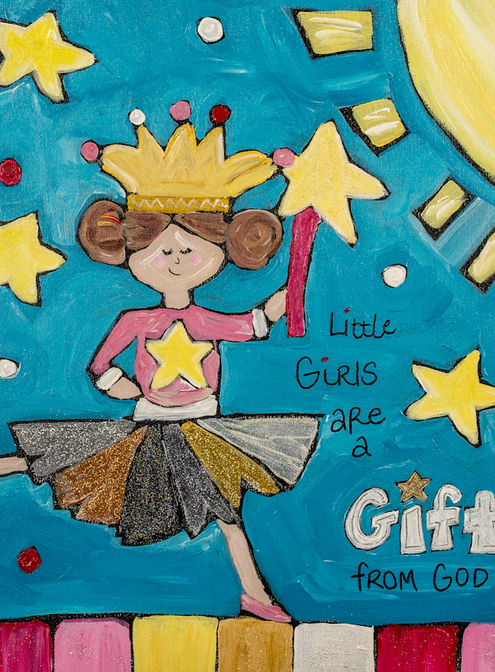 Little Girls are a Gift From God- Mixed Media art