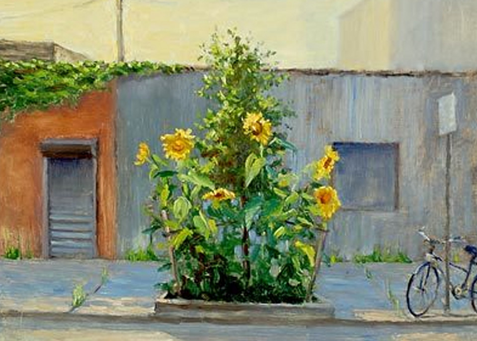Sidewalk Sunflowers