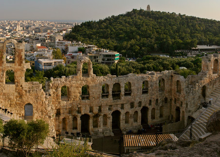 Acropolis Odeon of Herodes Atticus and Monument of Filopappos - Athens - Greece