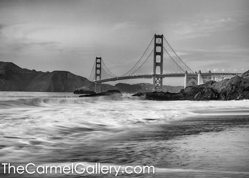 Dusk Golden Gate BW