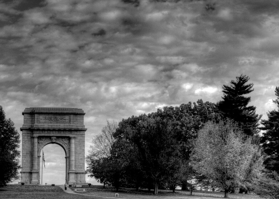 A Black and White Fine Art Photograph of the Valley Forge National Monument by Michael Pucciarelli