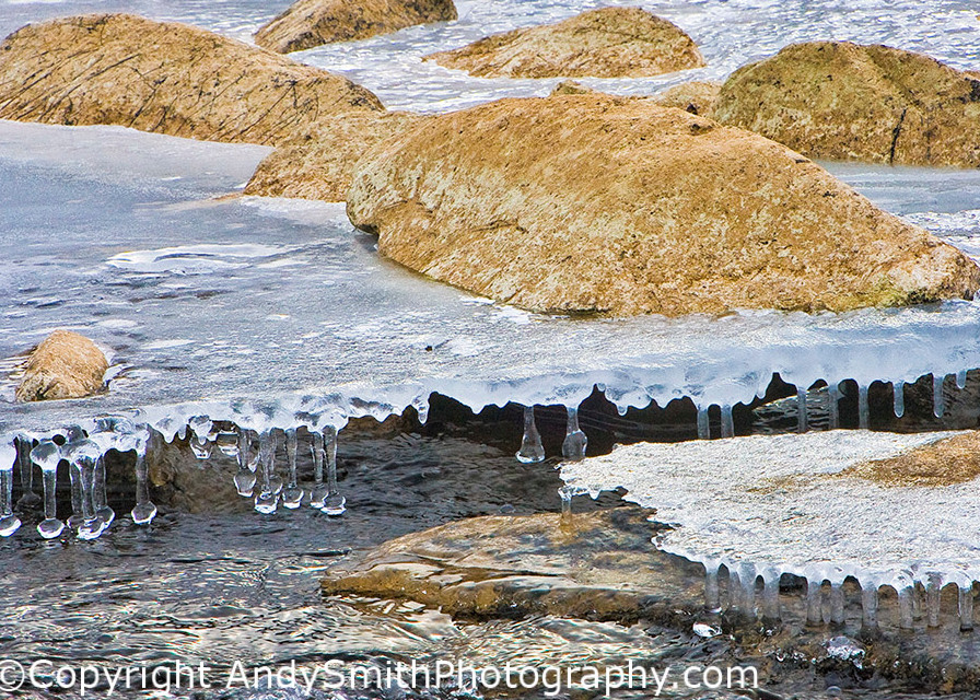 fine art photograph of Icicles and rocks