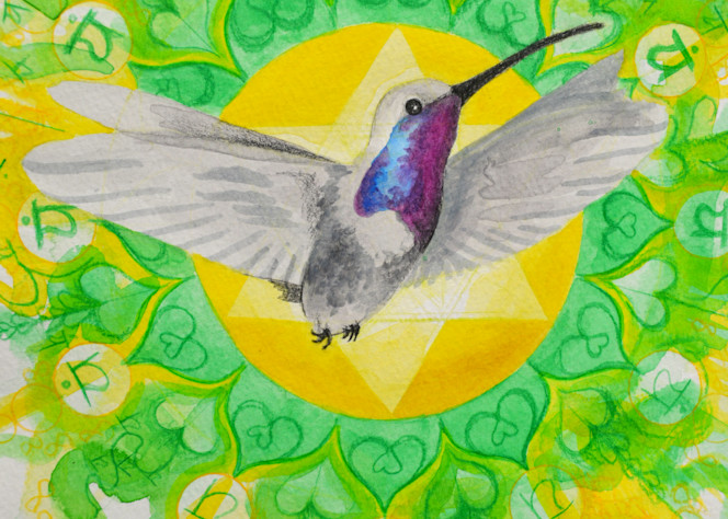 Hummingbird Art painting by Alec Falle Hamilton