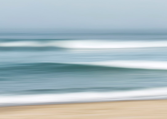 "Fog Waves" Cape Cod abstract panoramic seascape photography print by Katherine Gendreau