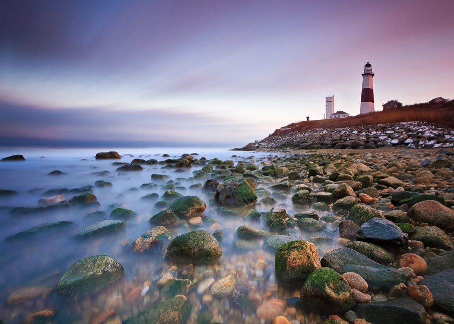 "Montauk Sunset" Fine art beach photograph of the Montauk Lighthouse in Montauk, NY on Long Island.