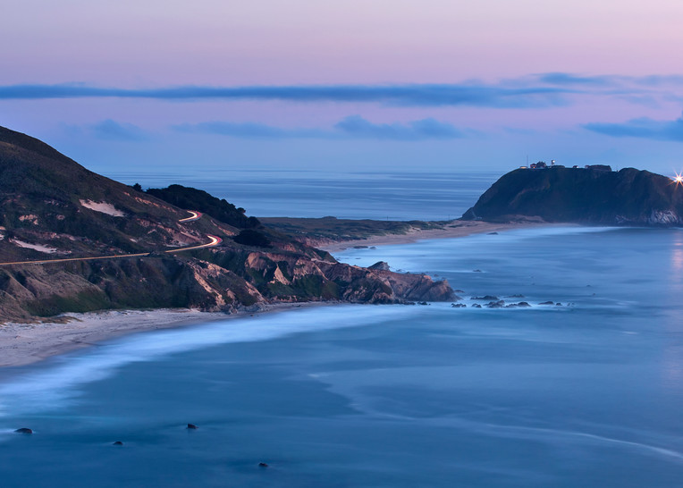 "Point Sur Dusk" Big Sur California lighthouse seascape art