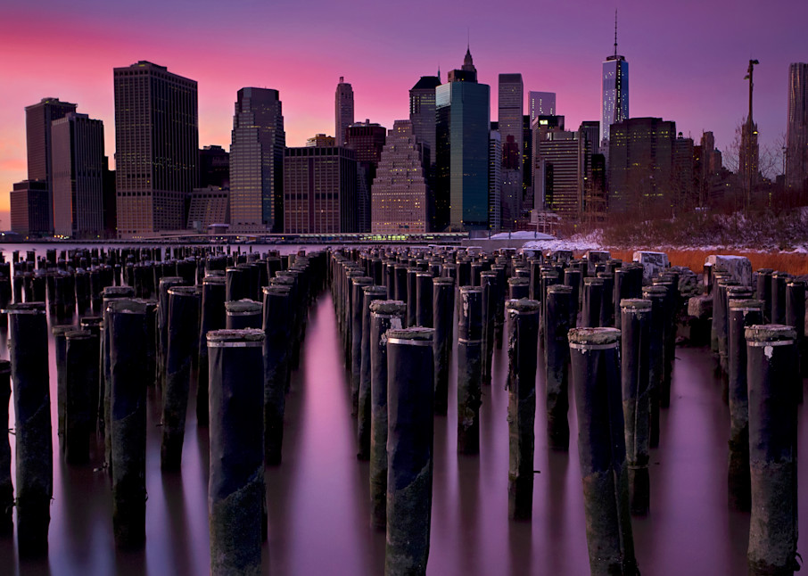 "Manhattan Aglow" Fine art NYC skyline sunset photograph