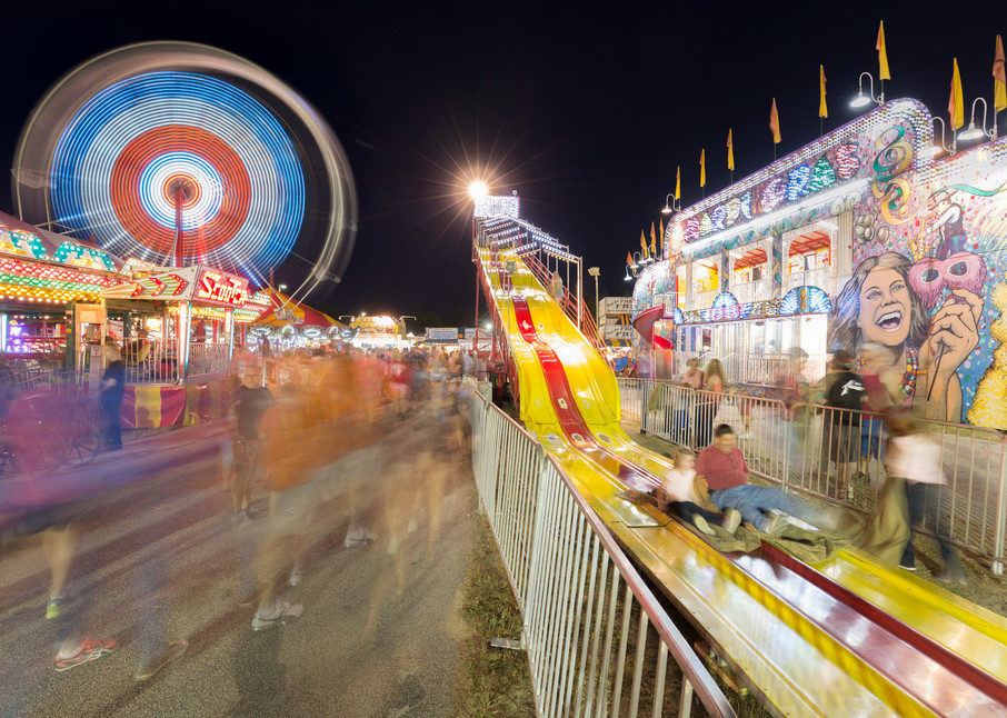Slides and Ferris Wheel at Hopkinton State Fair
