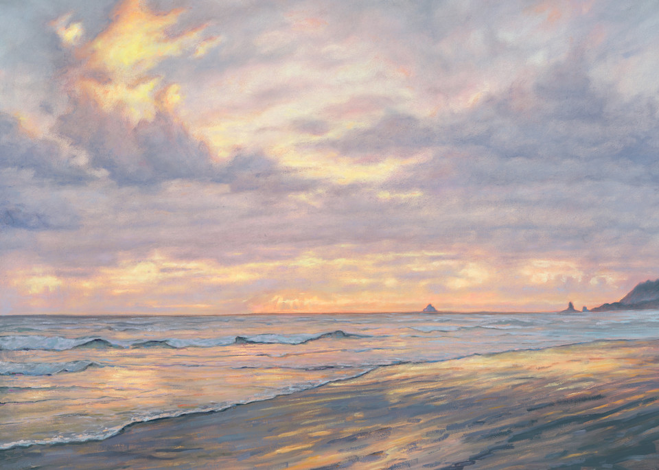 CANNON BEACH CLOUDS, Oils painting by Cannon Beach Artist Michael Orwick, Prints available.