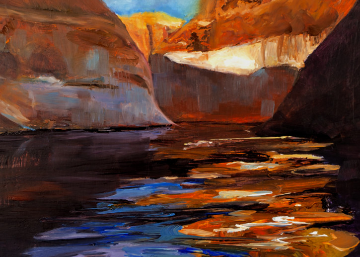 Moki Canyon red rock oil painting art prints from artist Booker Tueller