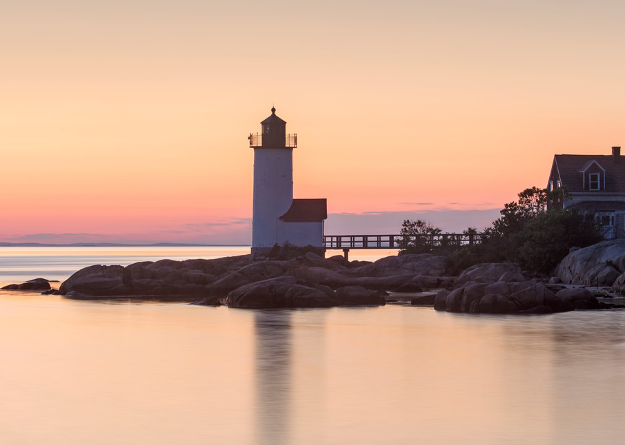 "Annisquam Lighthouse Sunset II" Fine Art, Cape Ann, Gloucester MA Coastal Beach Photography