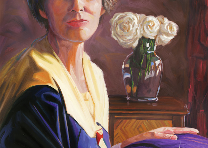 Oil painting portrait of Alice Paul by Steve Simon