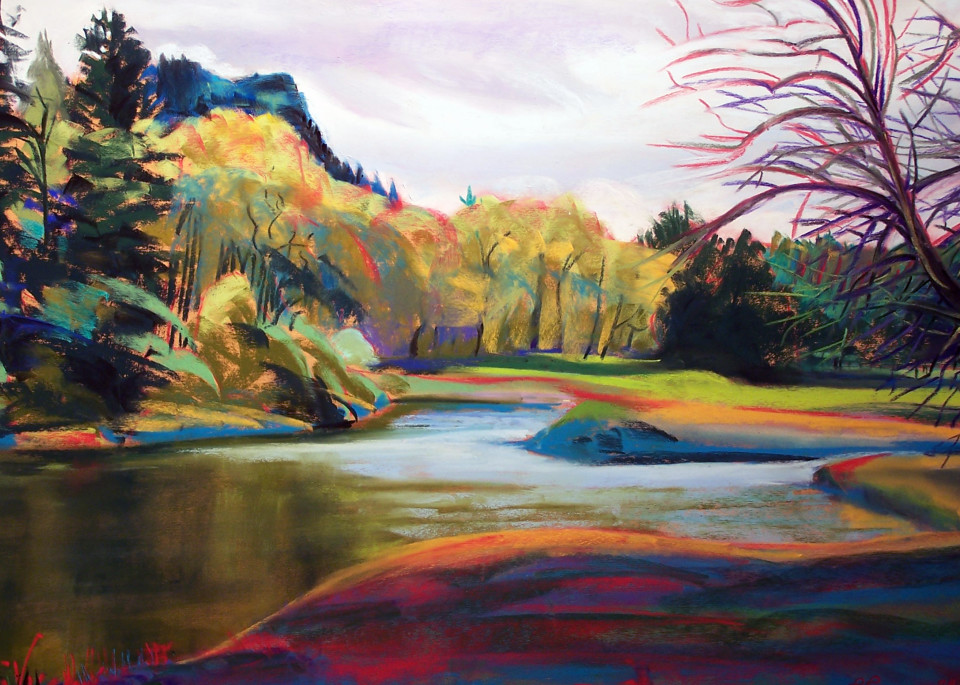 landscape painting
columbia river gorge
beacon rock