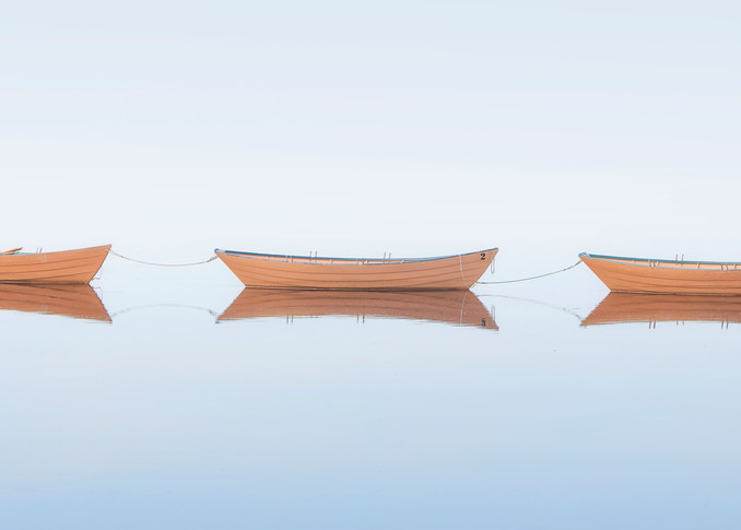 "Three Dories II" Fine Art Wooden Boat Nautical Panoramic Photograph