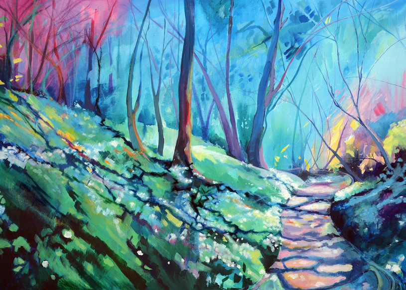 Colourful woodland fine art print.