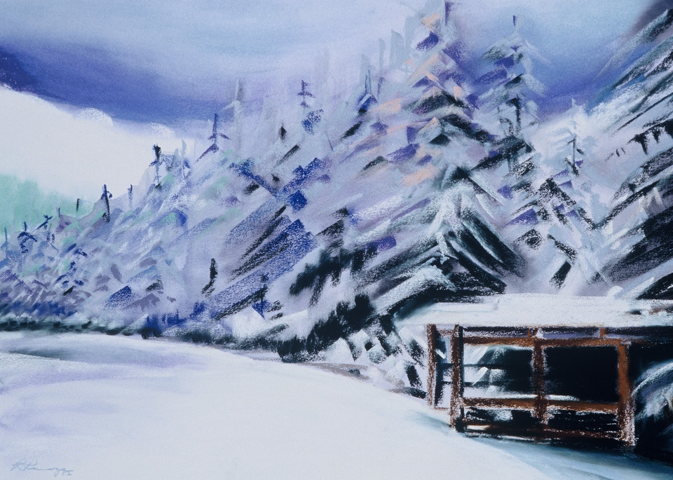 landscape painting
mt hood
winter