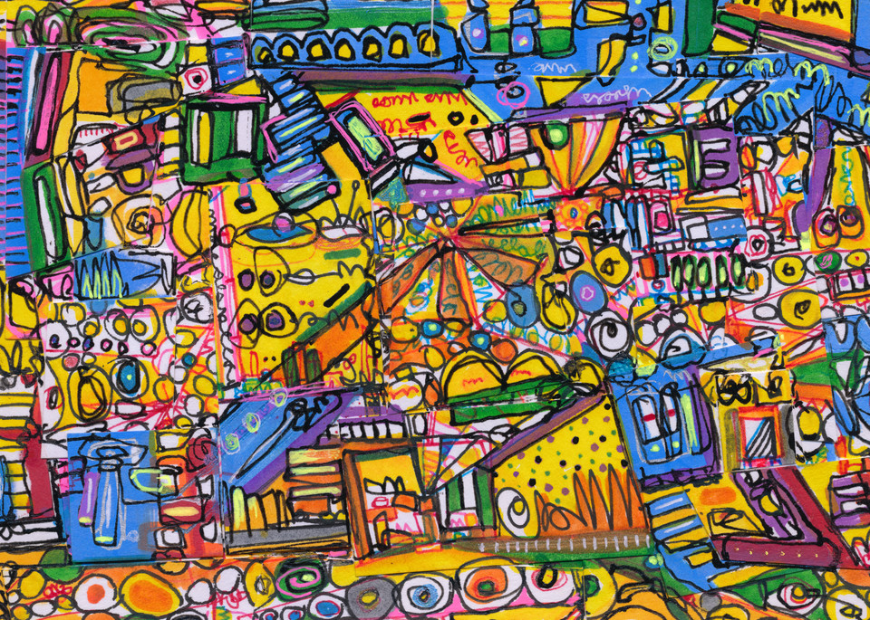 Art World Abstract Painting by Wet Paint NYC Artist Joseph Meloy