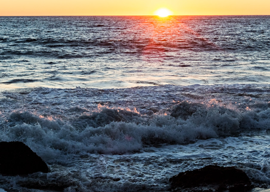 Sun Dipping Past Horizon In Malibu Photograph For Sale As Fine Art