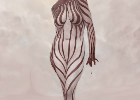 “ZEBRA,” by Burton Gray, White Striped Nude Black Princess.