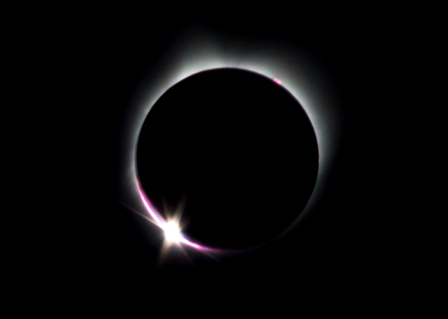 Photograph art of 2017 solar eclipse with chromosphere