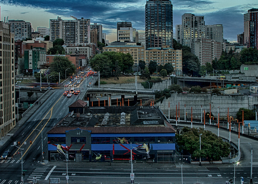 A Fine Art Photograph of Downtown Seattle From Above by Michael Pucciarelli