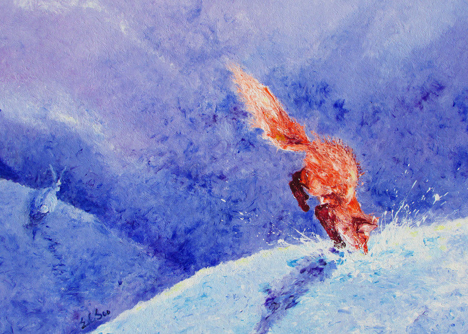 Red Fox Painting by En Chuen Soo