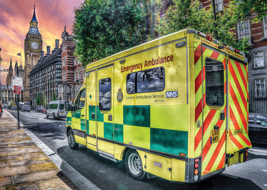 London Ambulance, Big Ben Art | DanSun Photo Art