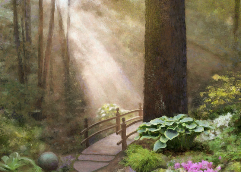 Woodland Sunshine, wall art. A print of an original painting by the artist, Mary Ahern.
