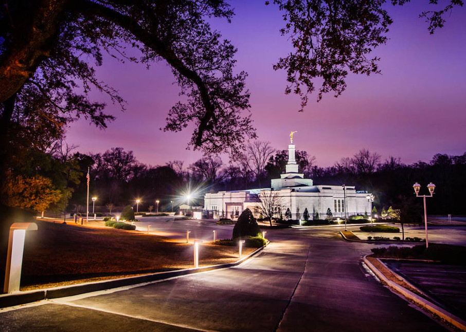 Baton Rouge Temple - Framed Twilight in Purple