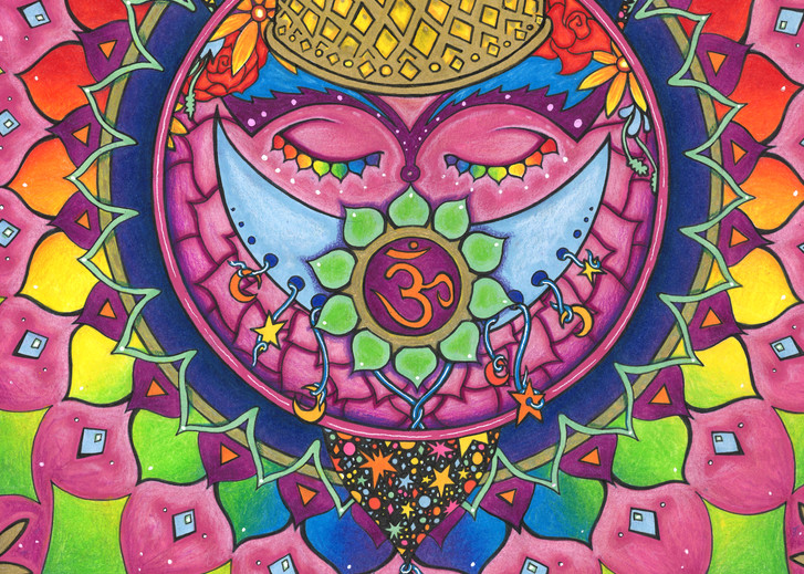 crown chakra, colorful mandala art, rainbow