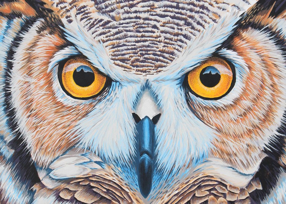 Wise Old Owl Painting - Animal Art by Zak D. Parsons