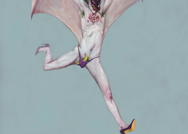 Burton Gray's painting of an angelic joker.