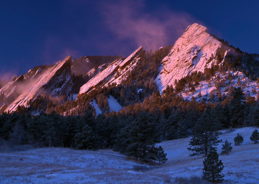 Winter Sunrise At The Flatirons Photography Art | Nicholas Jensen Photography