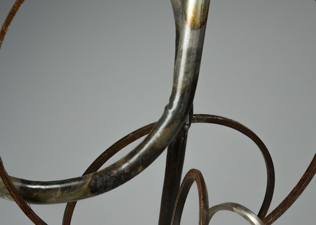 Salvaged metal welded loop sculpture