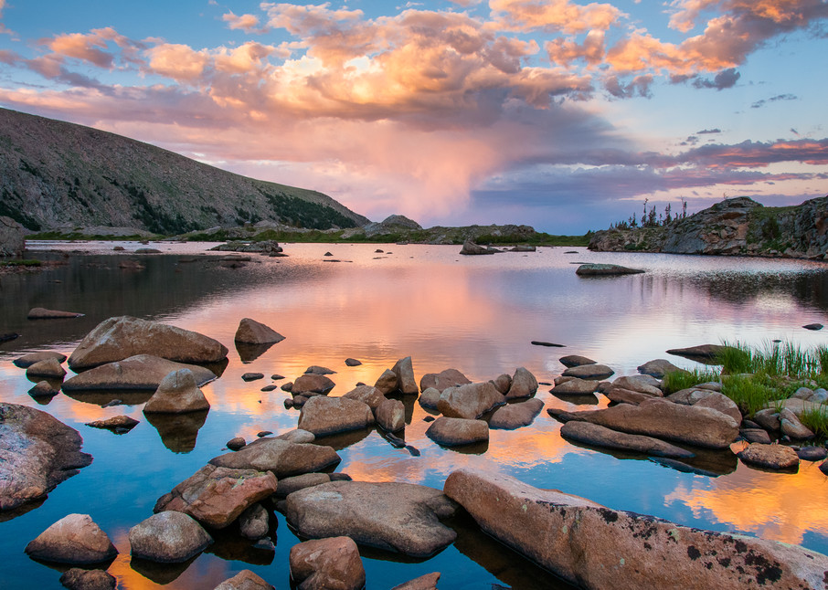 Lake Husted sunset in Colorado's Rocky Mountains by photographer James Frank